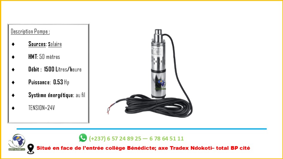 POMPE SOLAIRE 50m MANUELLE